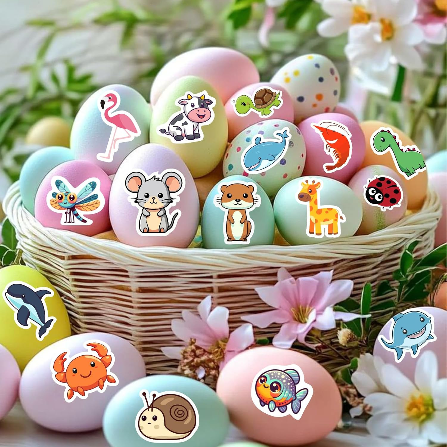 100 PCS Animal Stickers f Kids Vinyl Water Bottle Laptop Decals Classroom Prizes
