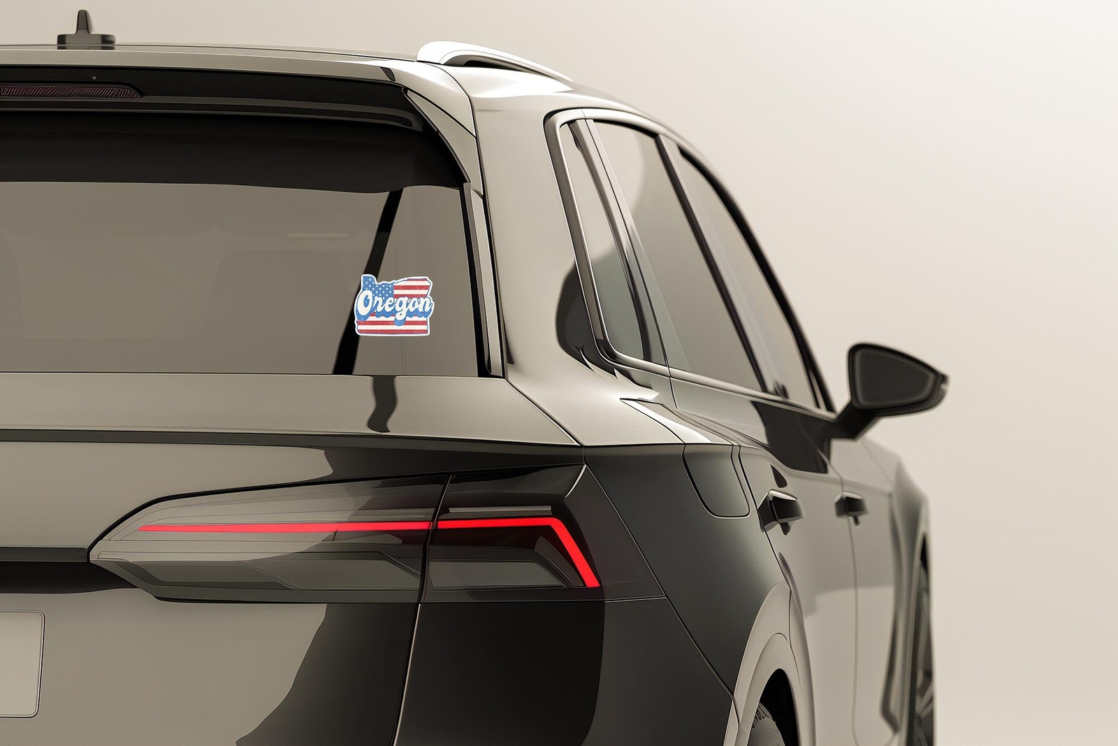 Oregon State Sticker with American Flag Background | Weatherproof Vinyl Decal