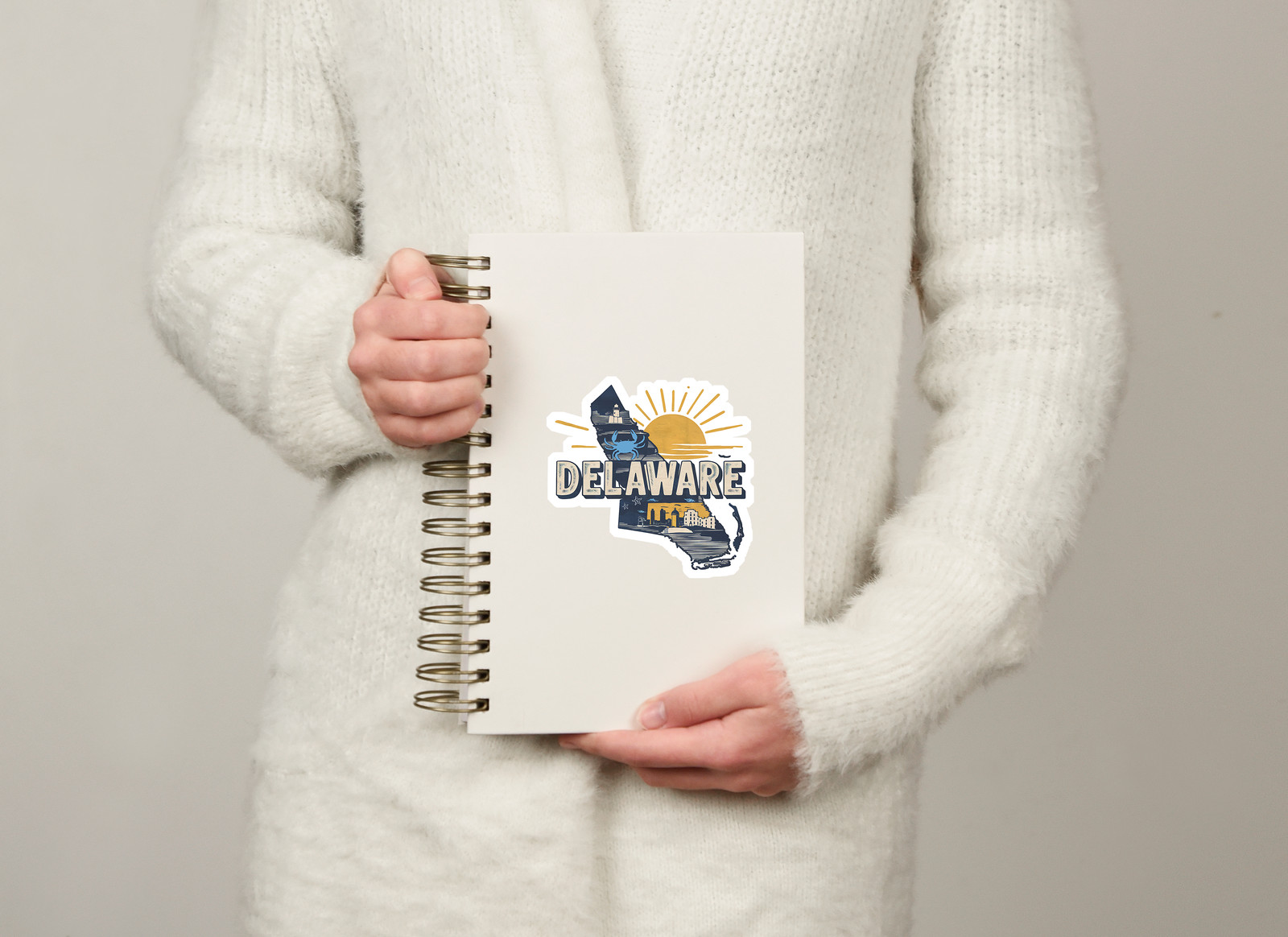 Retro Vinyl State Sticker – Delaware