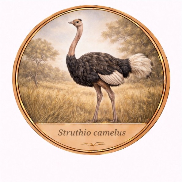 Ostrich Sticker Autocollant Struthio Camelus