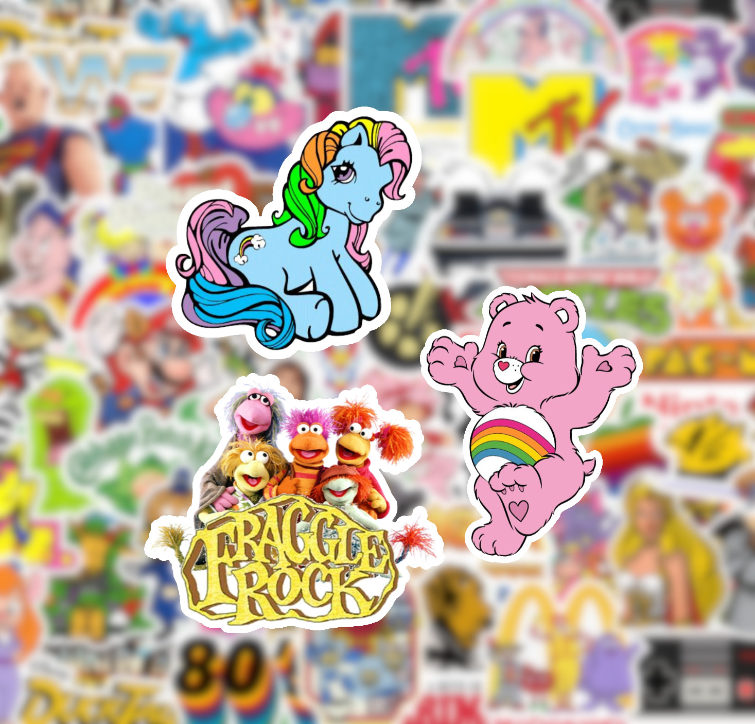 25/50 1980’s Sticker Pack-Waterproof Matte Vinyl