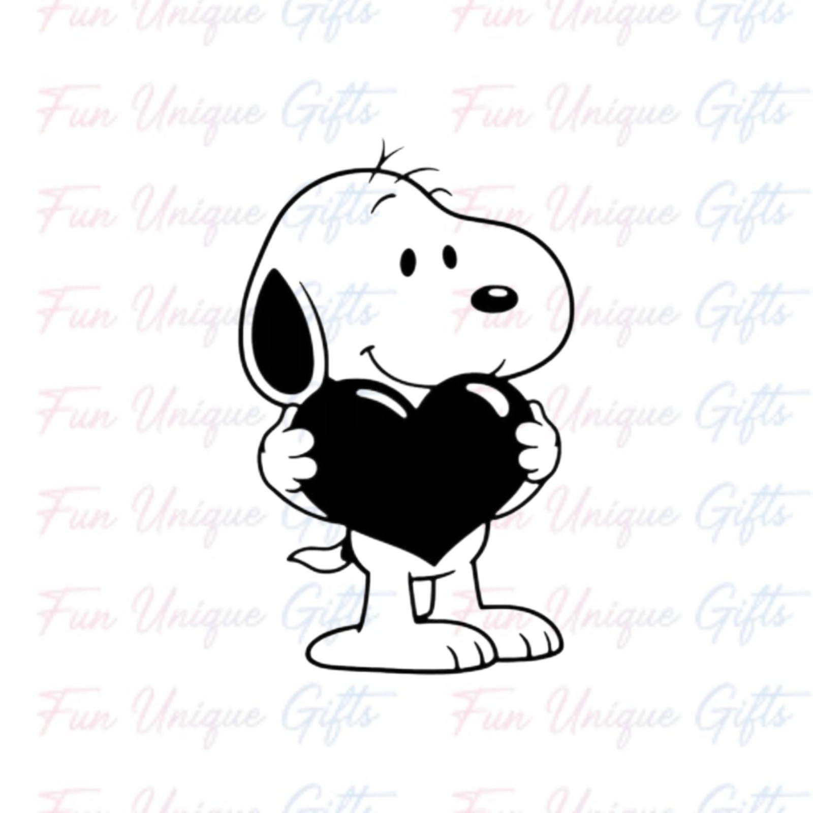 Snoopy Heart Vinyl Decal Sticker -Multiple Colors & Sizes- SHIPS FREE!