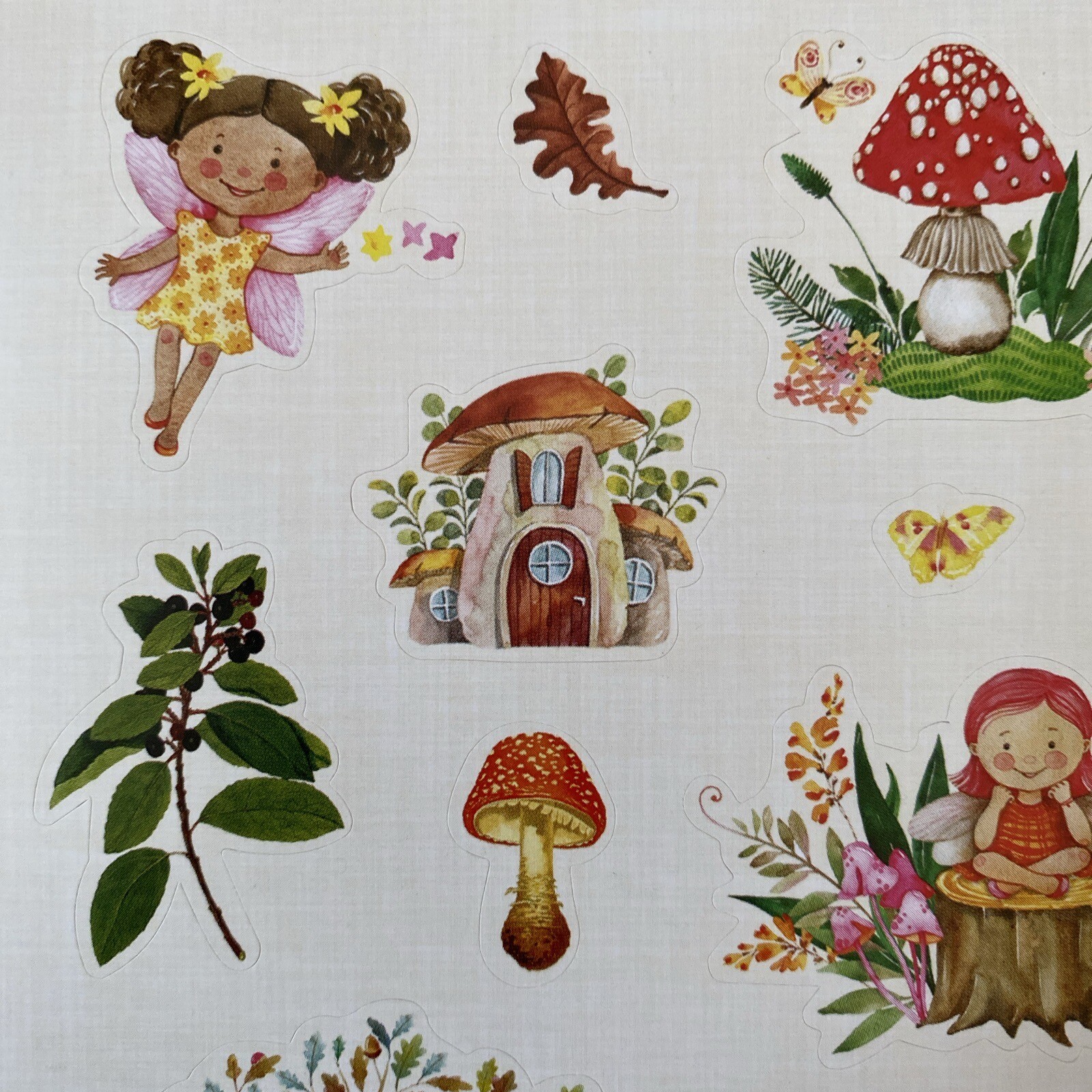 Kid Fairies Flowers Butterflies Spring Girl Mushrooms Tree Stickers Decorate New