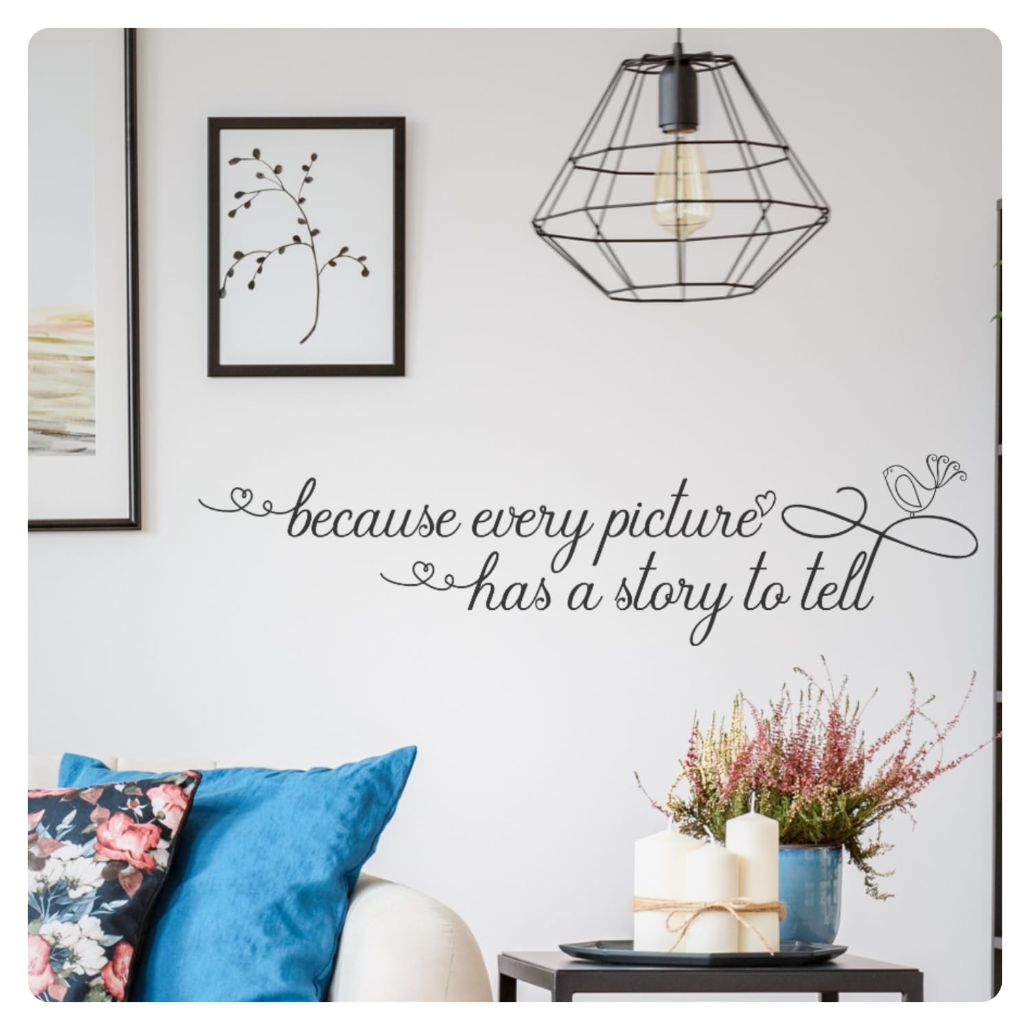 – Because Every Picture – Inspirational Family Love Wall Decal Sticker Quote …