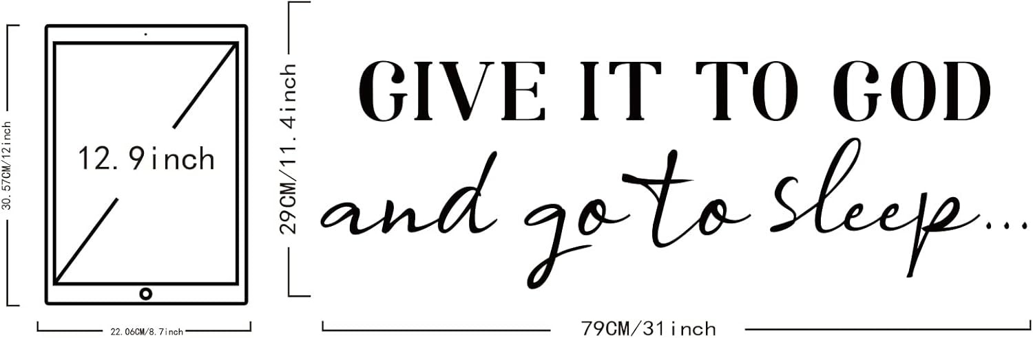 Inspirational Wall Decal "Give It to God" Vinyl Quote Sticker Home Decor