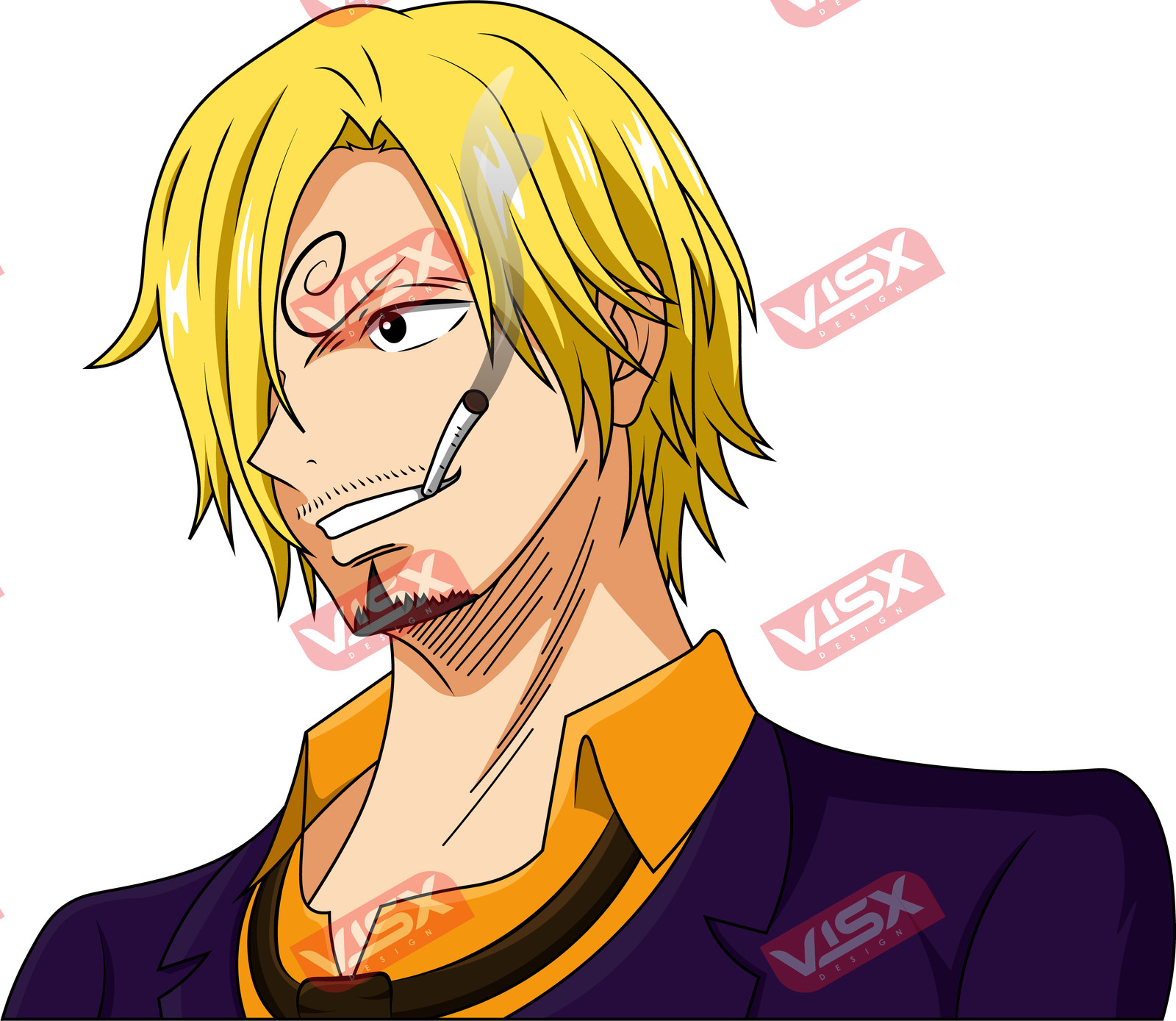 Sanji One Piece Peeker Anime Bumper Sticker Car Decal Manga Vinyl Funny