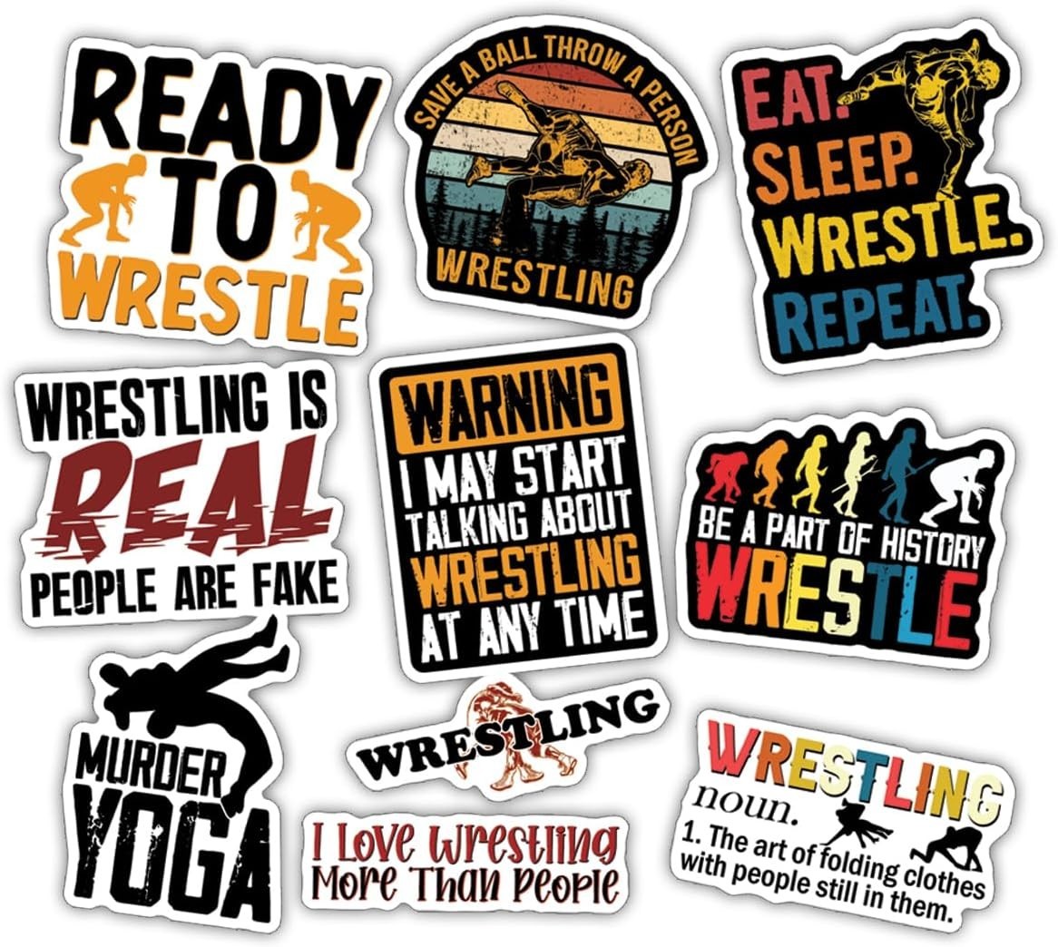 10pcs Wrestling Sticker Wrestling Legends Wrestling Life Humor Gift for Athletes