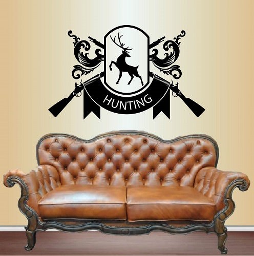 Vinyl Decal Deer Buck Hunting Logo Emblem Animal Hunter Man Wall Sticker 1520
