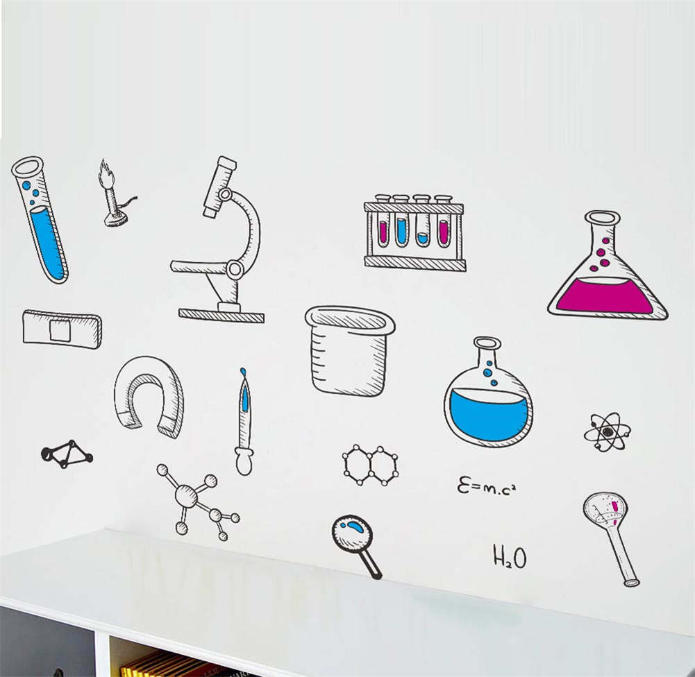 Science Laboratory Wall Decals Vinyl Stickers Nursery DIY Home Art Decorations