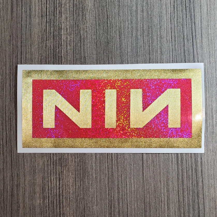 Nine Inch Nails – Premium Brushed Steel & Holographic Decal 6"