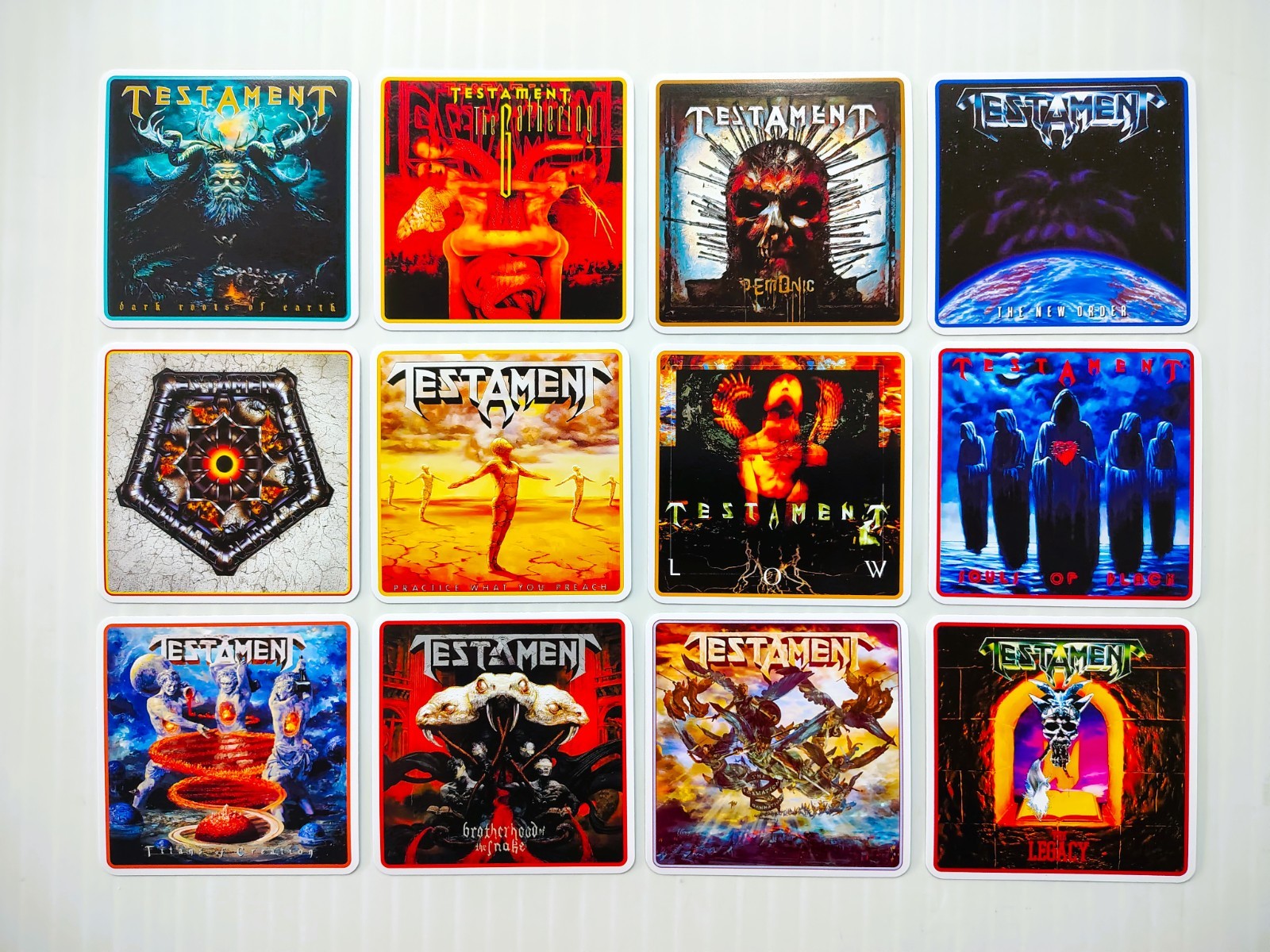Testament Inspired Vinyl Sticker Lot (12 Stickers) thrash metal overkill sodom