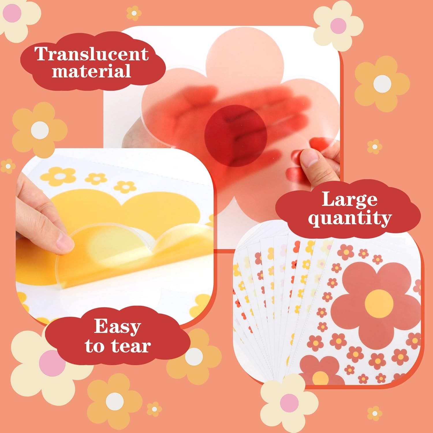 12 Sheets Flower Wall Decals Cute Colorful Vinyl Stickers for Girls Kids Room US