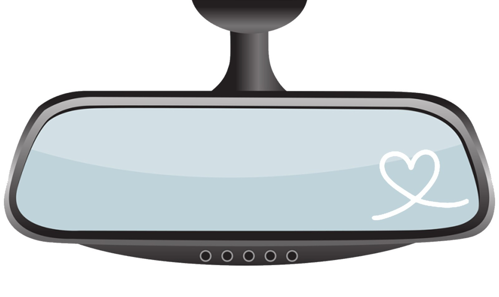 Tiny Heart Vinyl Decal Sticker Rearview Mirror Car Truck Love Set of 2