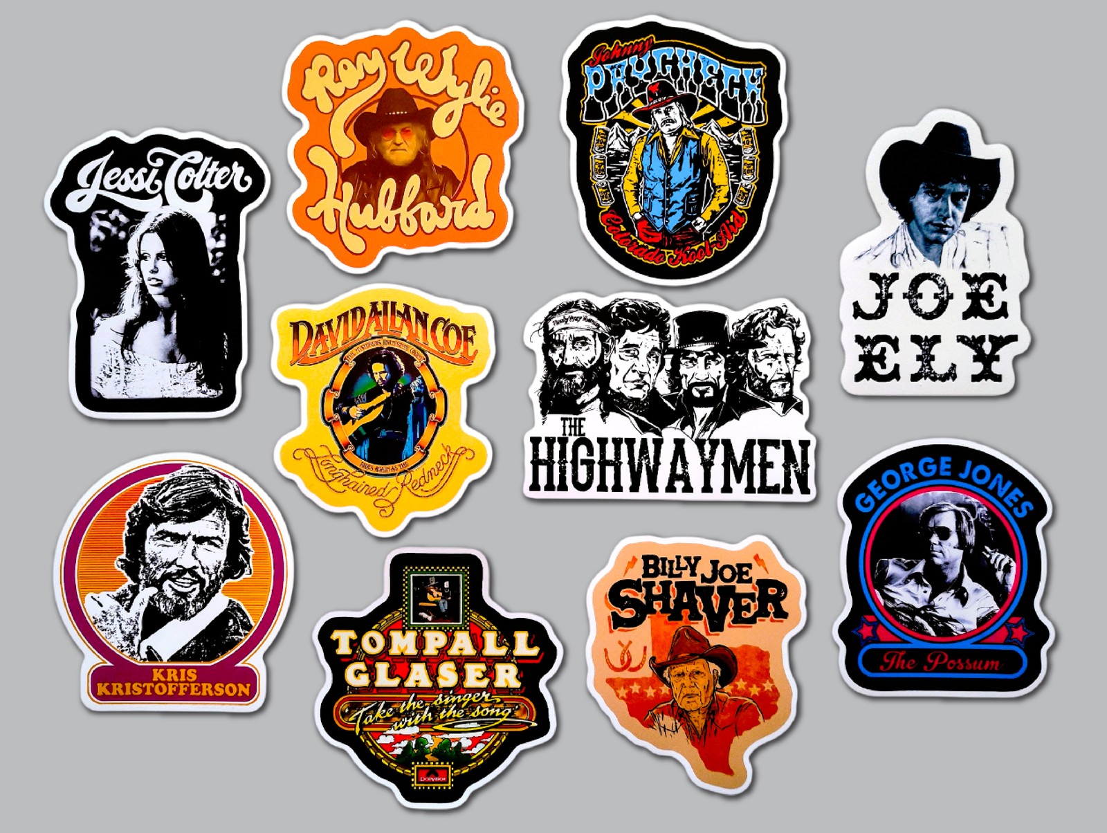 Outlaw Country Vinyl Sticker Lot (10 Pack) SET 2 classic western cow boy girl