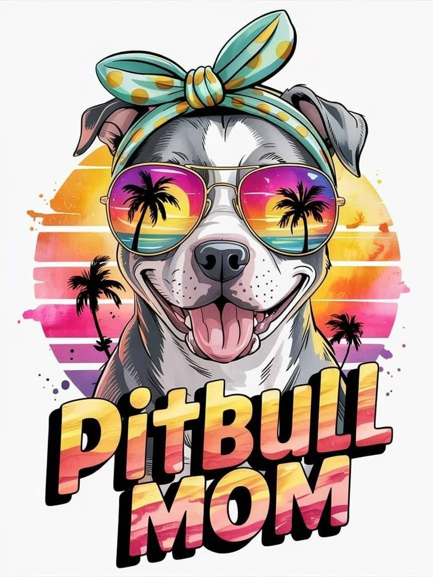 Pitbull Mom Sticker Decal Laptop Wall Mirror Cup Tumblr Locker Bin