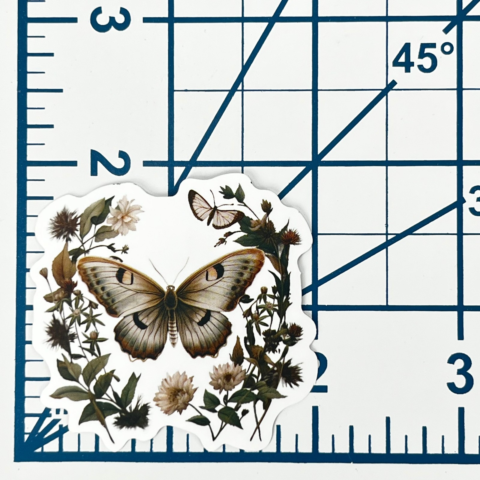 Botanical Meadow Butterfly Vinyl Sticker Vintage Insect Journal Laptop Scrapbook