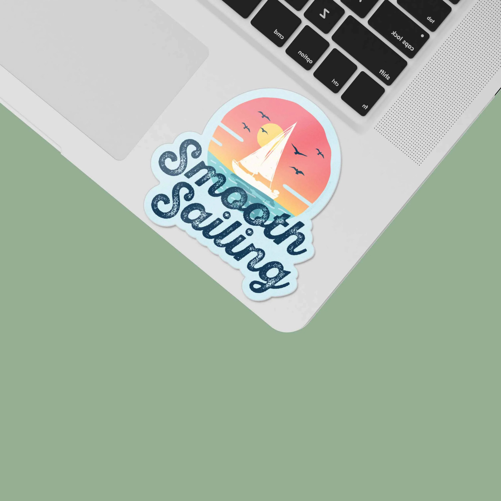 Smooth Sailing Boat Sticker- Fun Decal for Water Bottle & Laptop