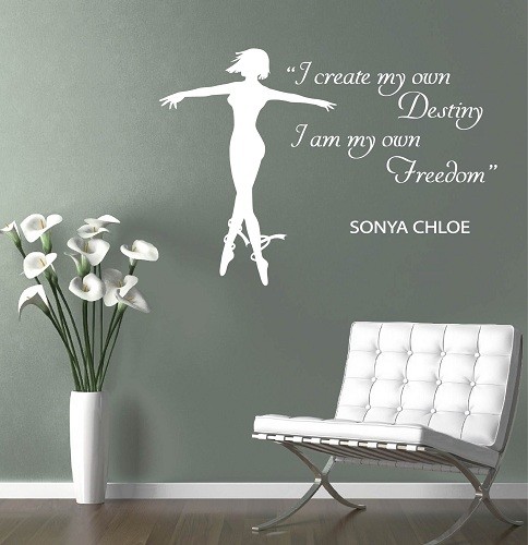 Vinyl Decal Ballet Dancer Dancing Ballerina I Create My Destiny Wall Sticker 900