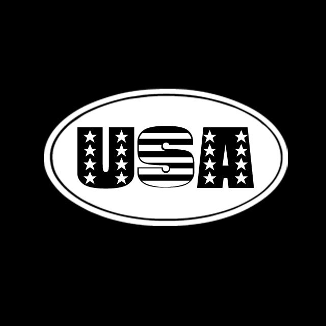 USA United States of America OVAL Vinyl Decal Sticker – FREE USA SHIPPING