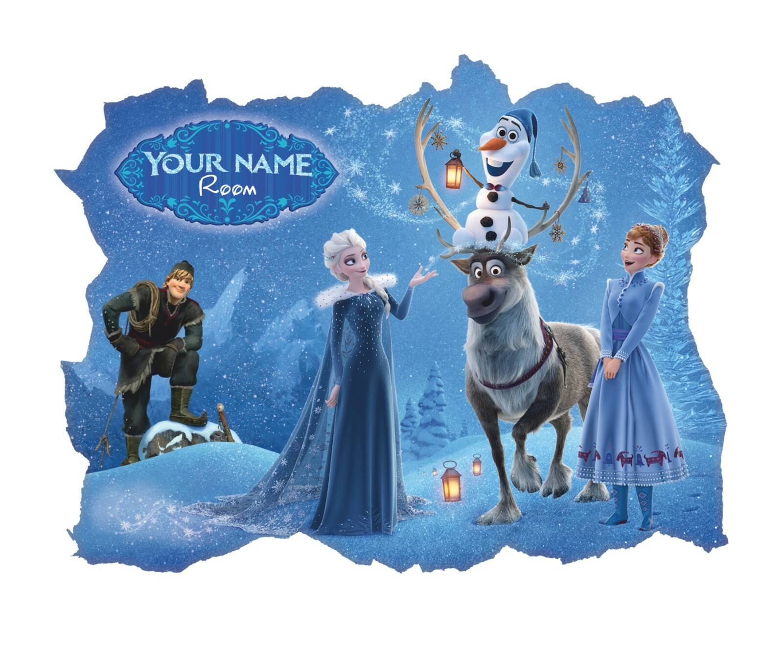 Frozen 3D Wall Sticker, Personalized Wall Decal, Removable Vinyl Sticker