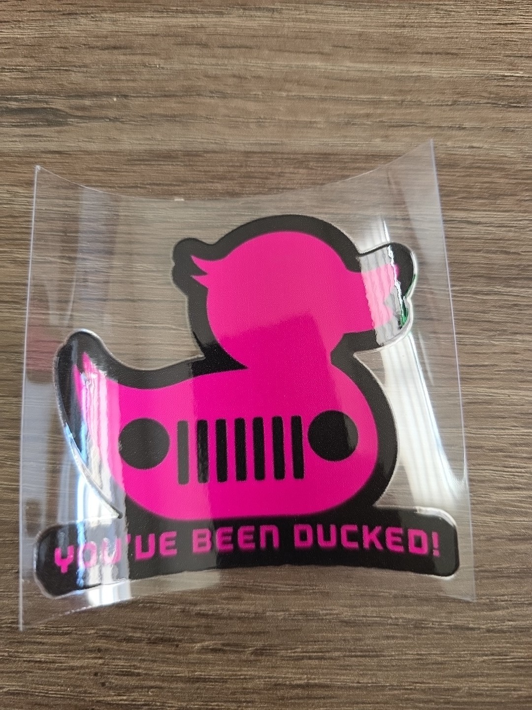 Solid Rubber Duckie You've Been Ducked Multi Color UV DTF Decal Waterproof Jp