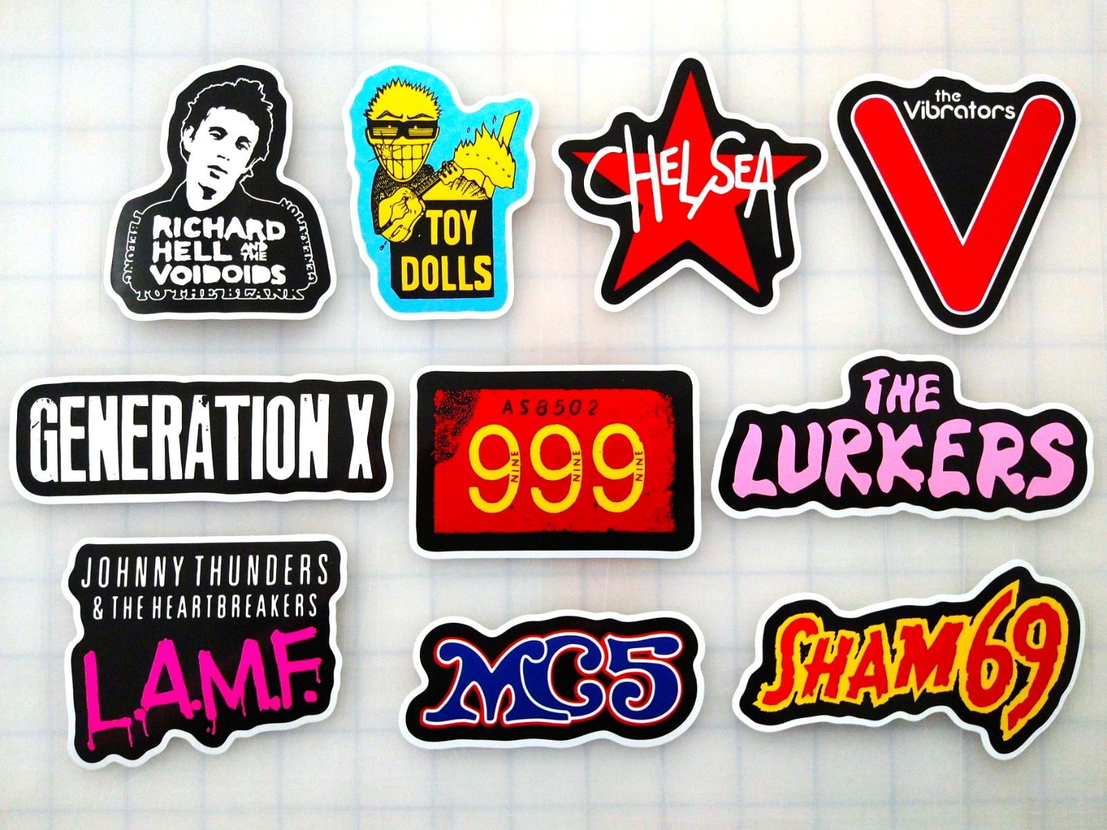 Punk Vinyl Sticker Lot (10 Stickers) Set 6 toy dolls sham 69 mc5 999 chelsea oi