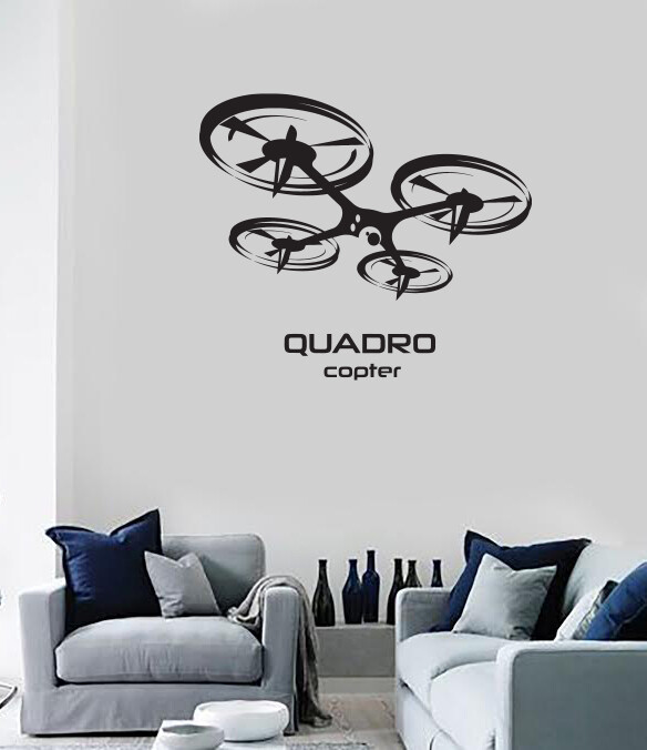 Wall Vinyl Decal Stickers CCTV Flying Zone Quadcopter Drone (n1720)
