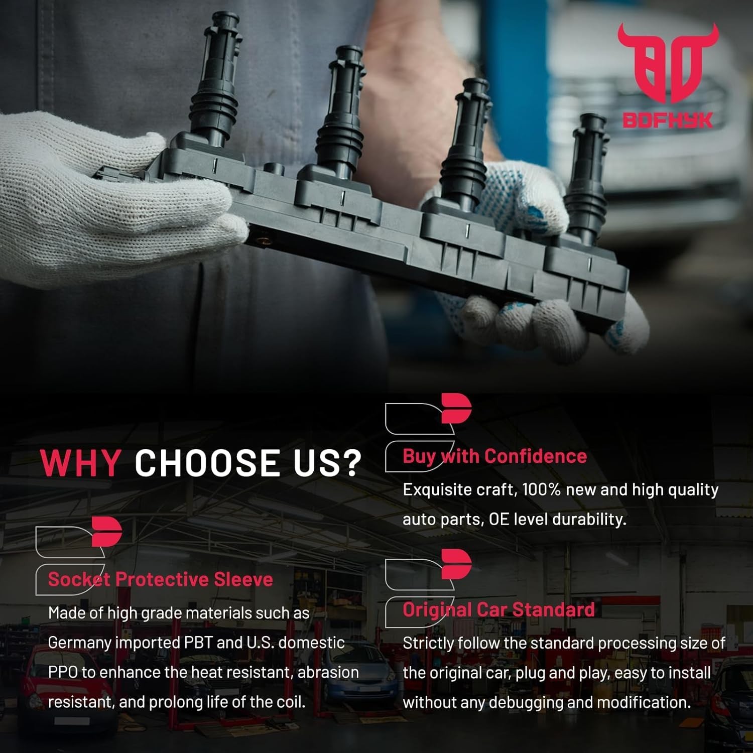 Ignition Coil Pack and Iridium Spark Plugs Compatible with Acura RSX Honda Accor