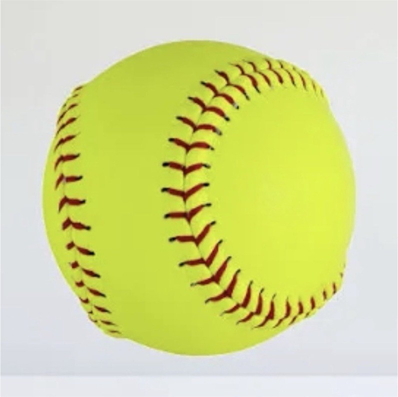 Softball Vinyl Wall Decal Yellow Red Removable Self-Adhesive Sports Sticker