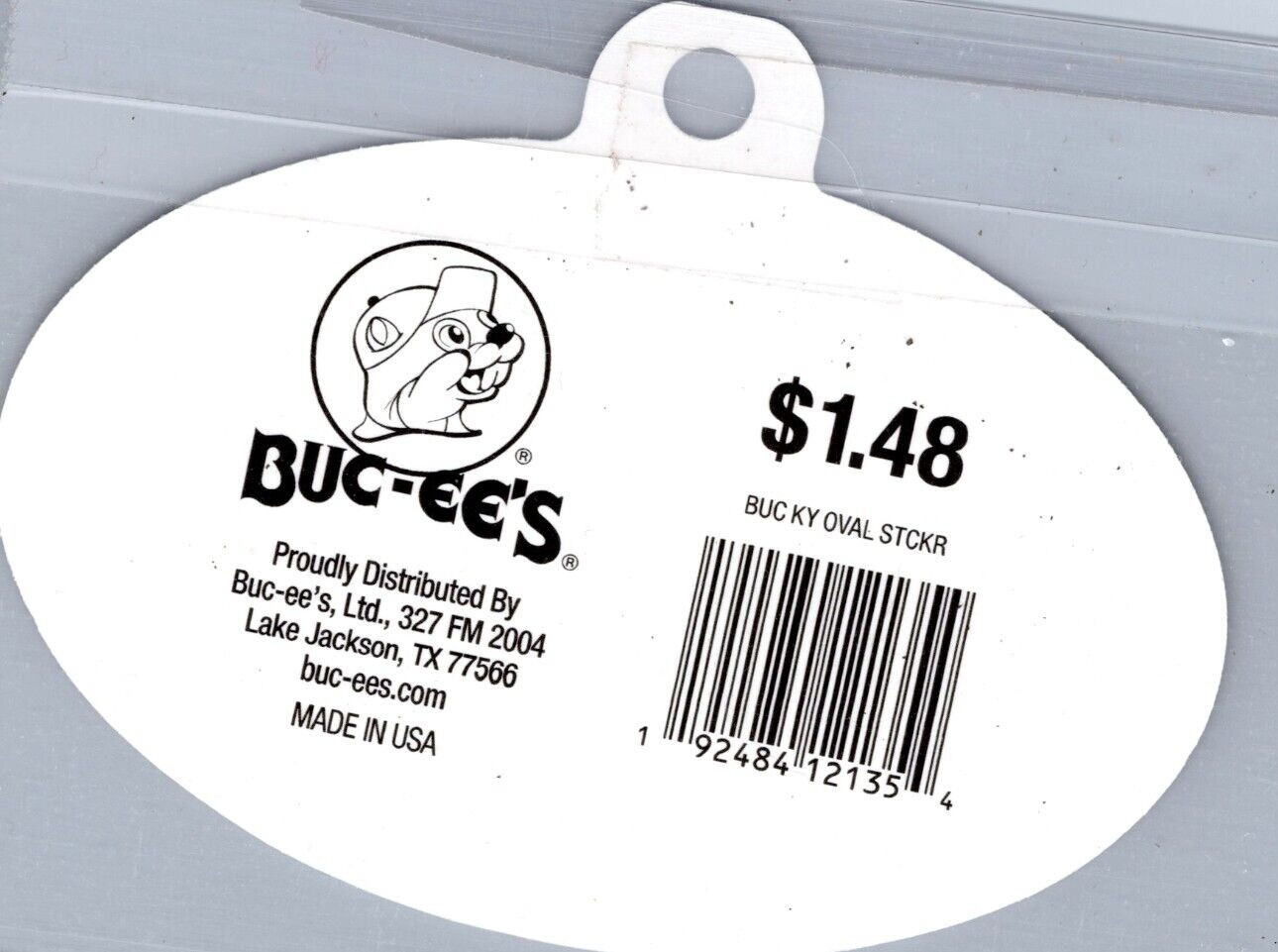 Buc-ee's Bumper Sticker Advertising Logo – Logo KY- Kentucky 2.75 x 4.25 Oval
