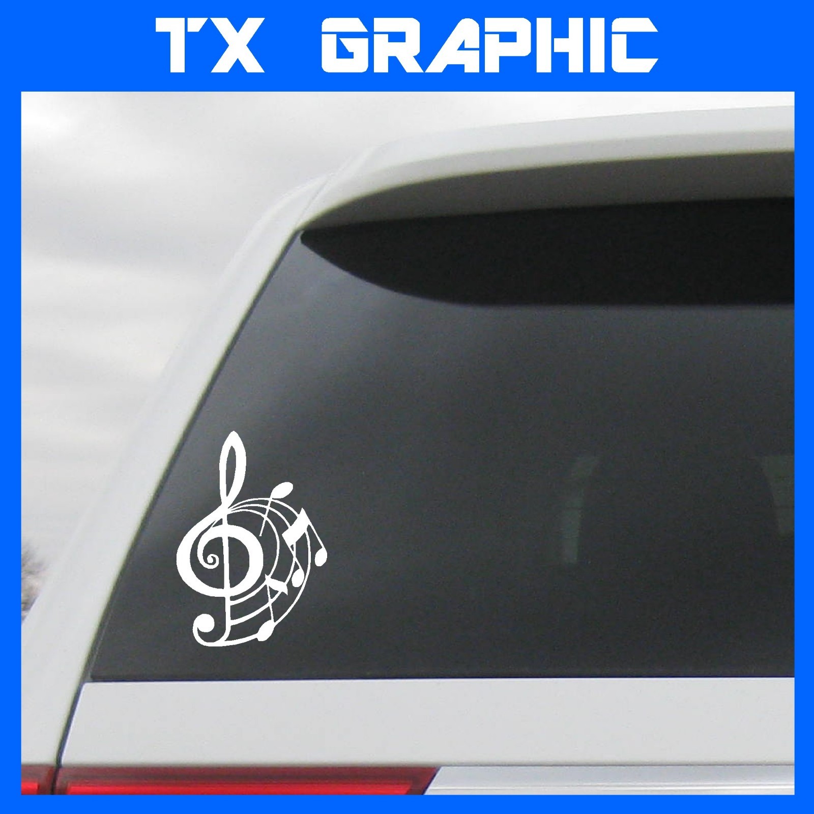 MUSICAL NOTE TREBLE CLEF VINYL STICKER DECAL WINDOW WALL LAPTOP-DIFFERENT SIZES