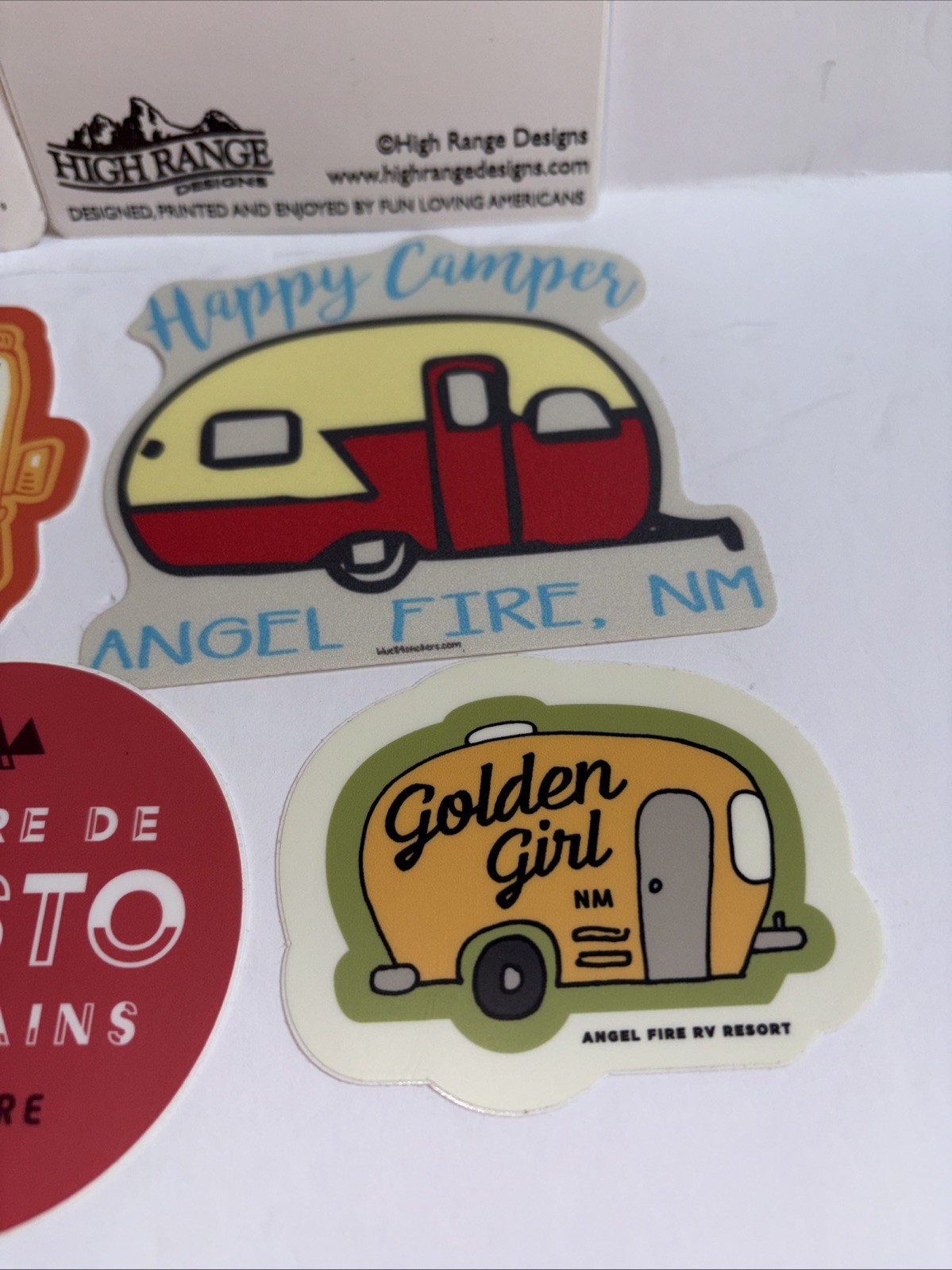 Travel Sticker Lot Of 8 New Mexico Angel Fire Camping