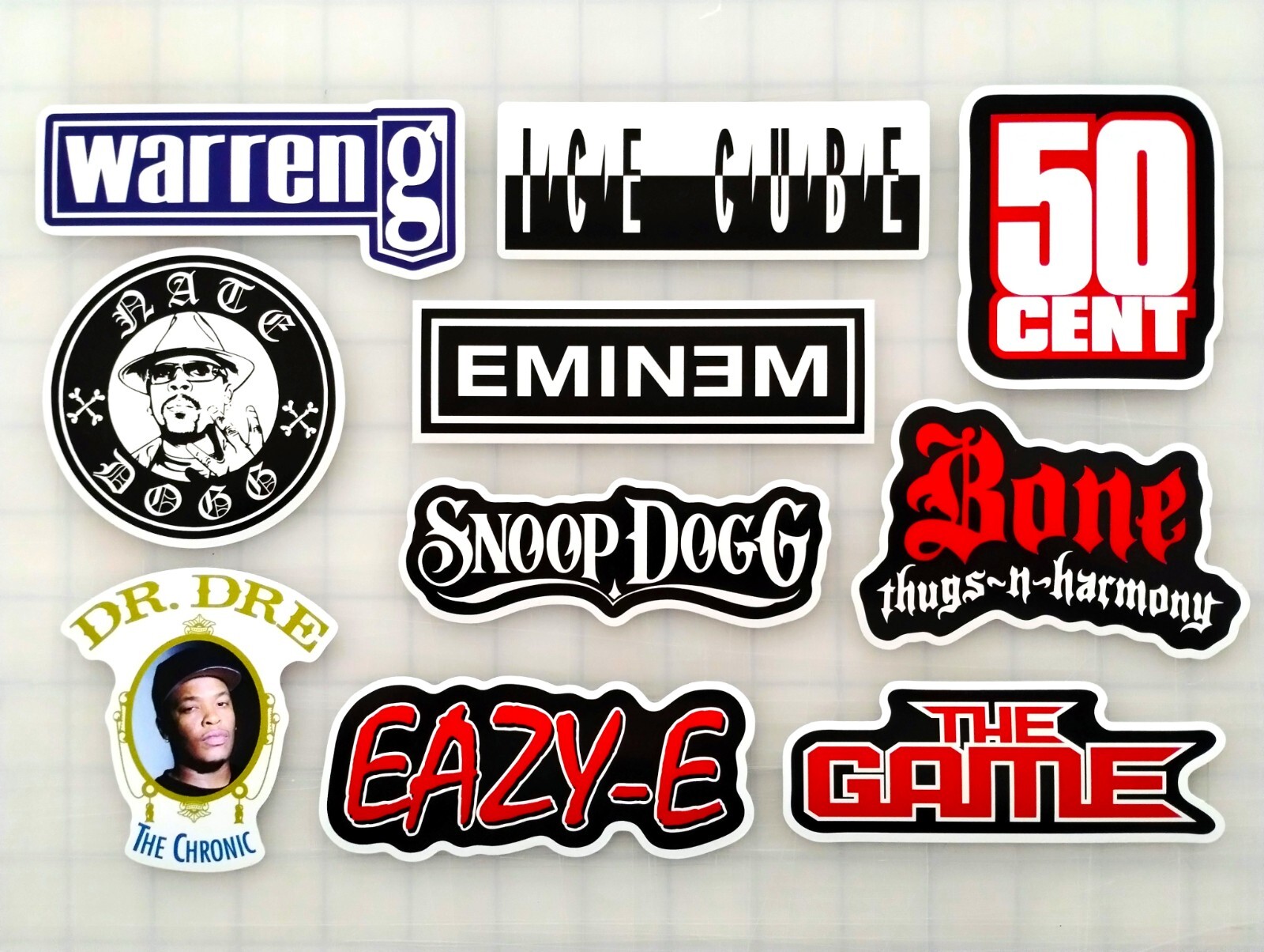 Classic Hip-Hop Sticker Lot (10 Stickers) SET 2 rap Hip Hop Slim Shady Snoop Dre