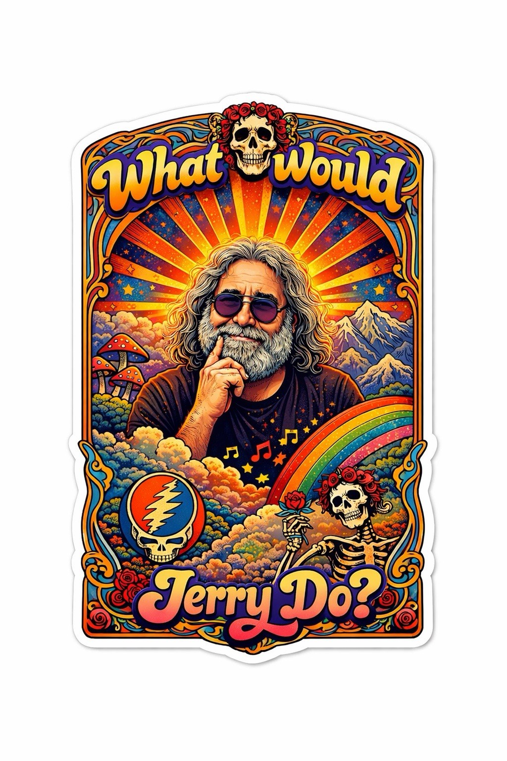 3" Sticker – Hippy Dead Head Grateful Dead Jerry Vintage Tour Dancing Bears Vibe