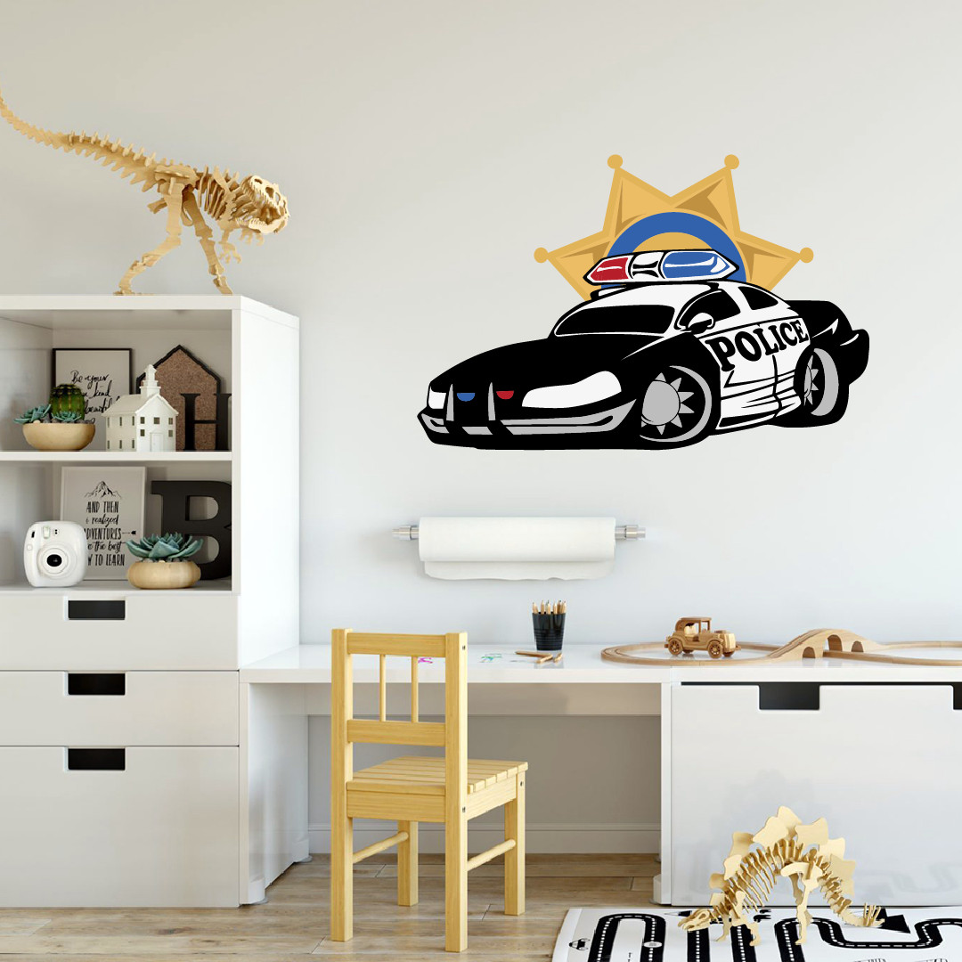 Vinyl Charger Pursuit Police Car Badge Sports Car Vehicle Design Home Wall Decal