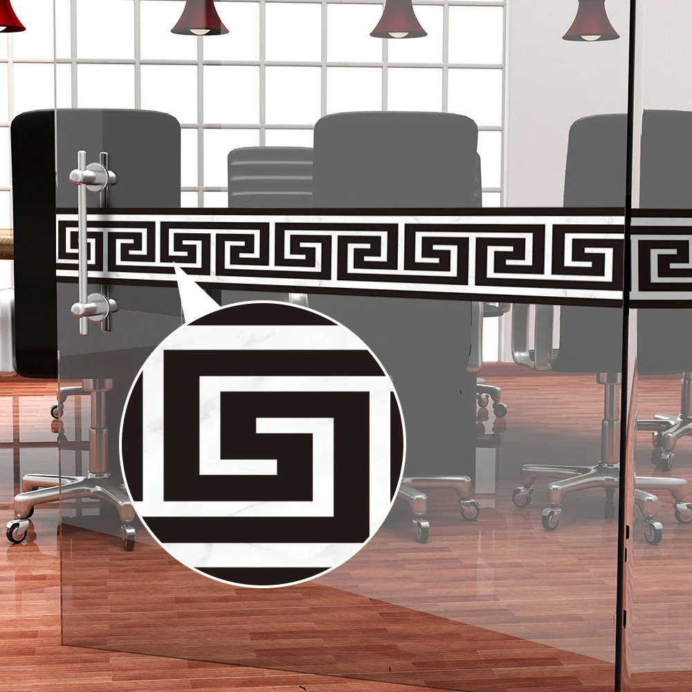 10*200cm Geometric Pattern Waist Lines Self -Adhesive Waterproof Removable Wall