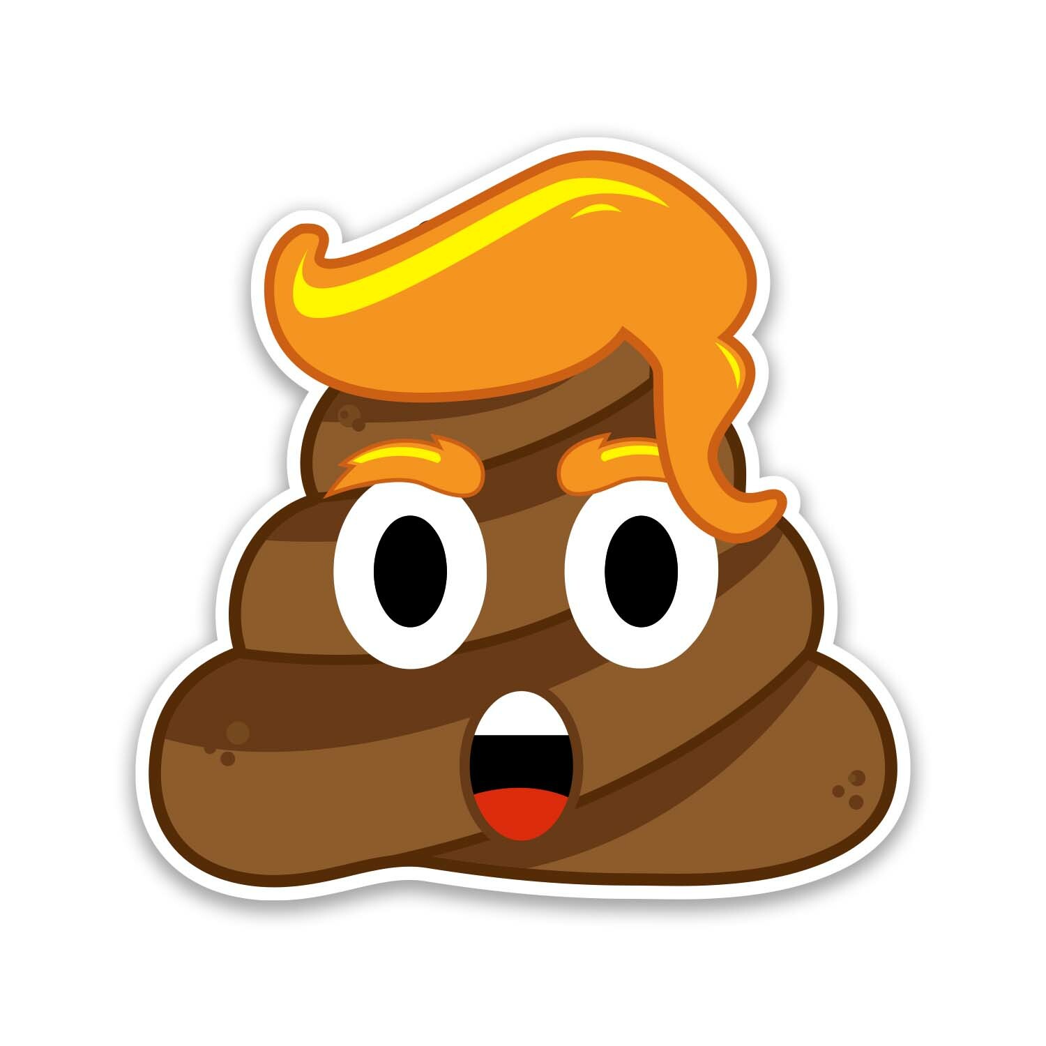 Trump Poop Vinyl Sticker 3" Wide – Includes Two Stickers