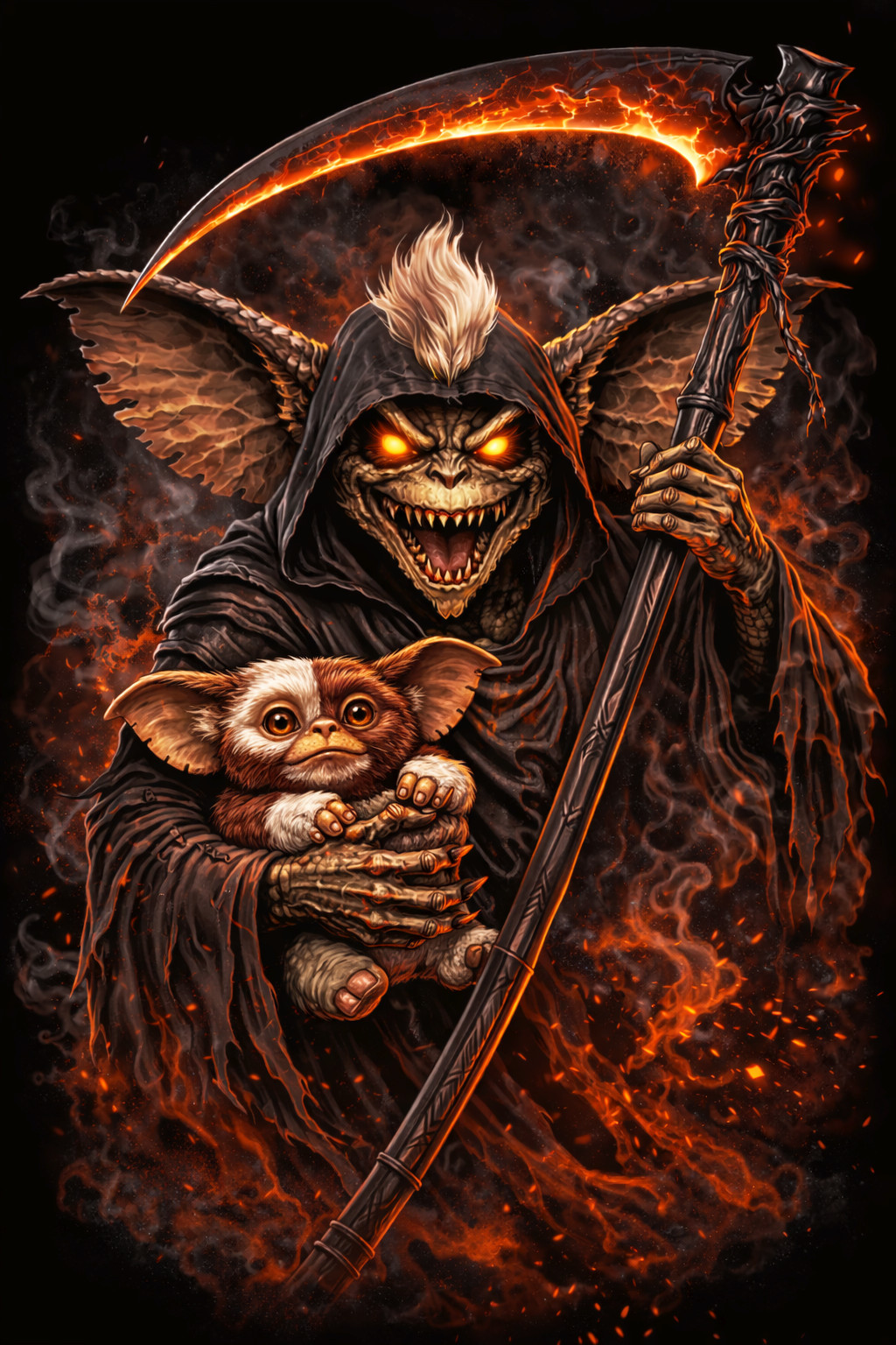 Stripe Mashup Up Grim Reaper Gremlins Gizmo Sticker Decal