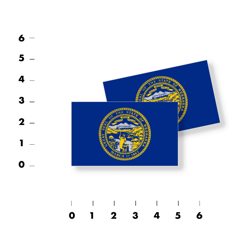 Nebraska State Flag – Set of 4 Vinyl Sticker / Adhesive Decals Various Sizes