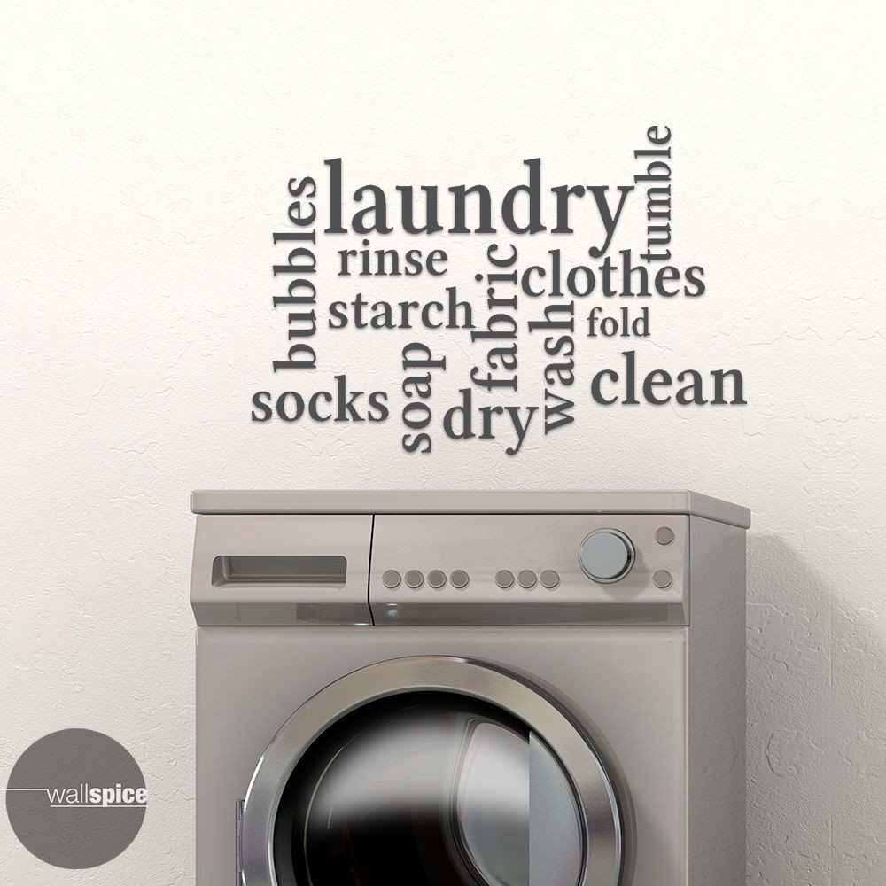 Laundry Room Words Mural Subway Art Vinyl Wall Decal Sticker