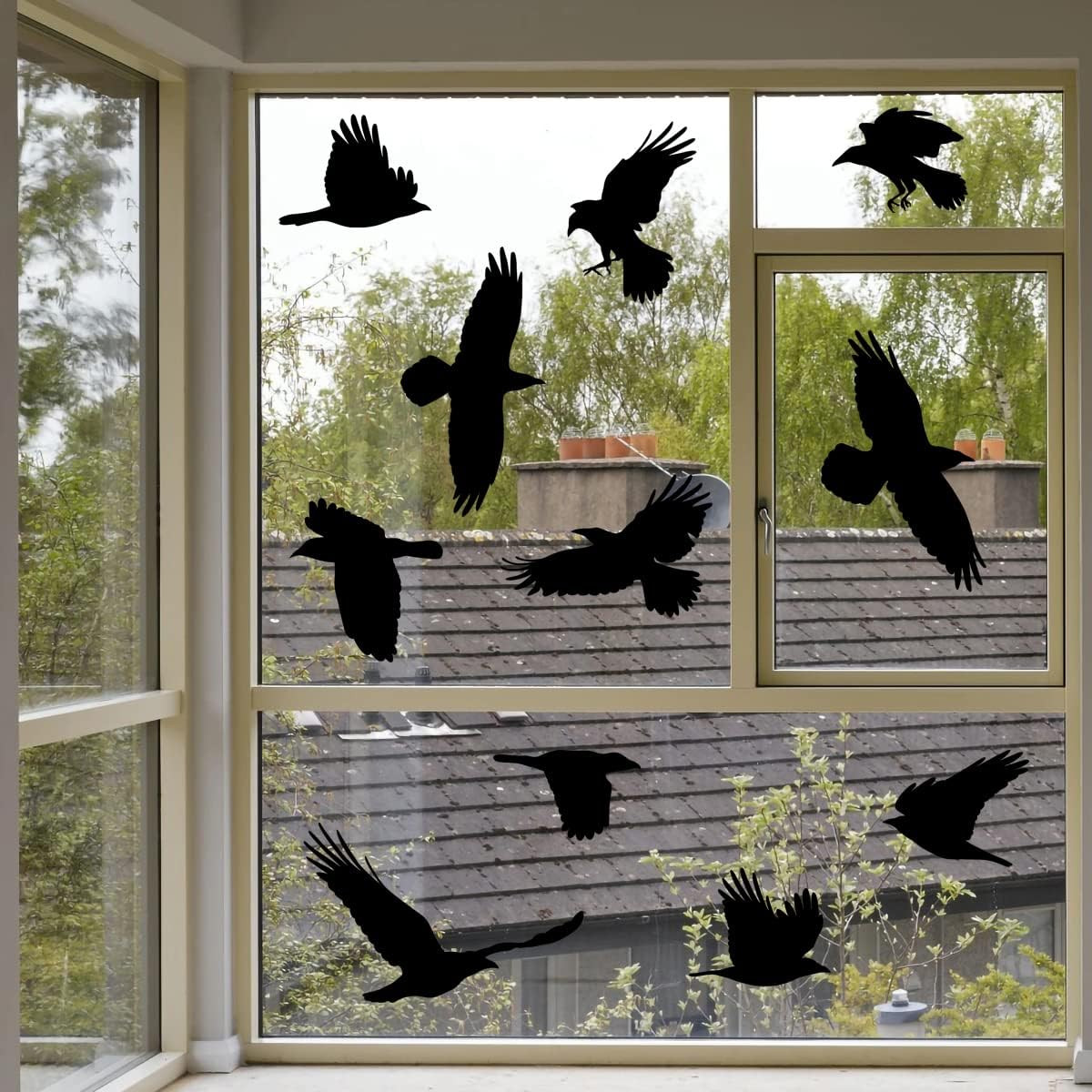 Removable Large Crow Wall Decals Black Raven Wall Stickers Peel & Stick Individu