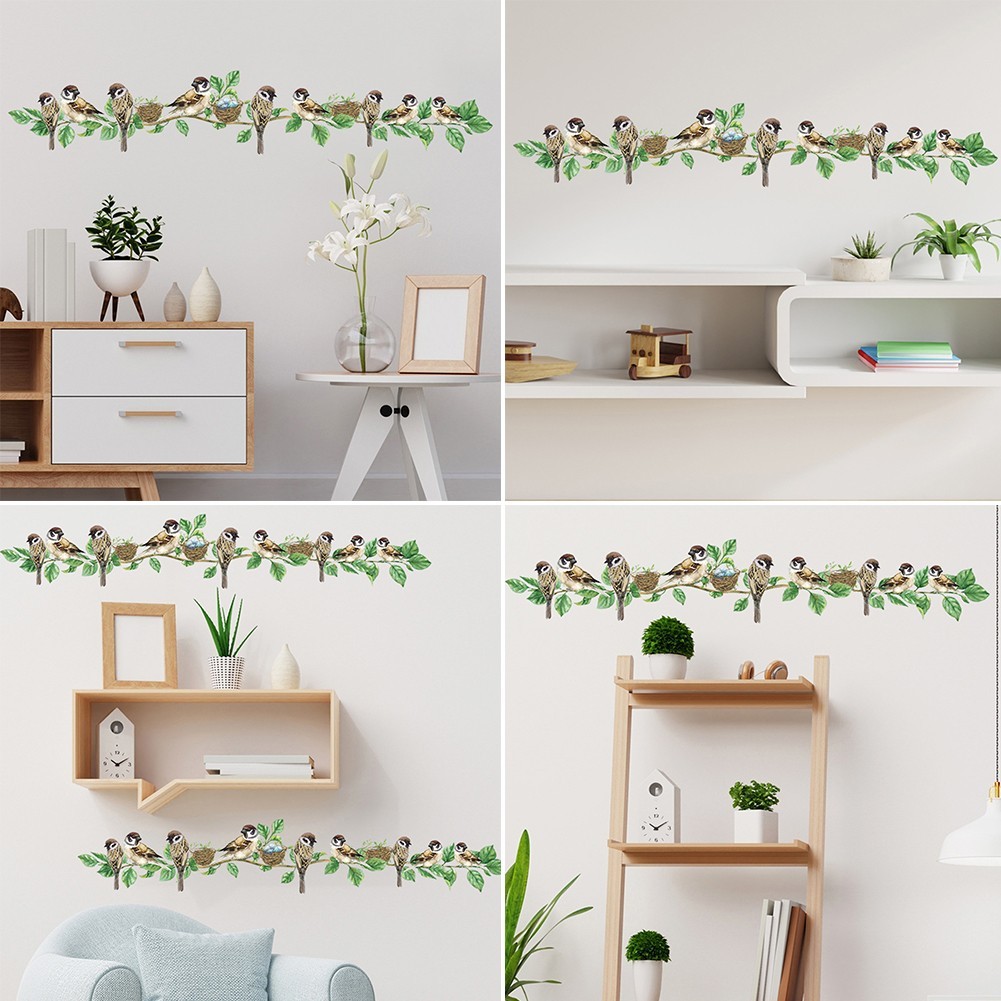Wall Stickers Bird Vine DIY Home Decoration Living Room Decal Mural PVC