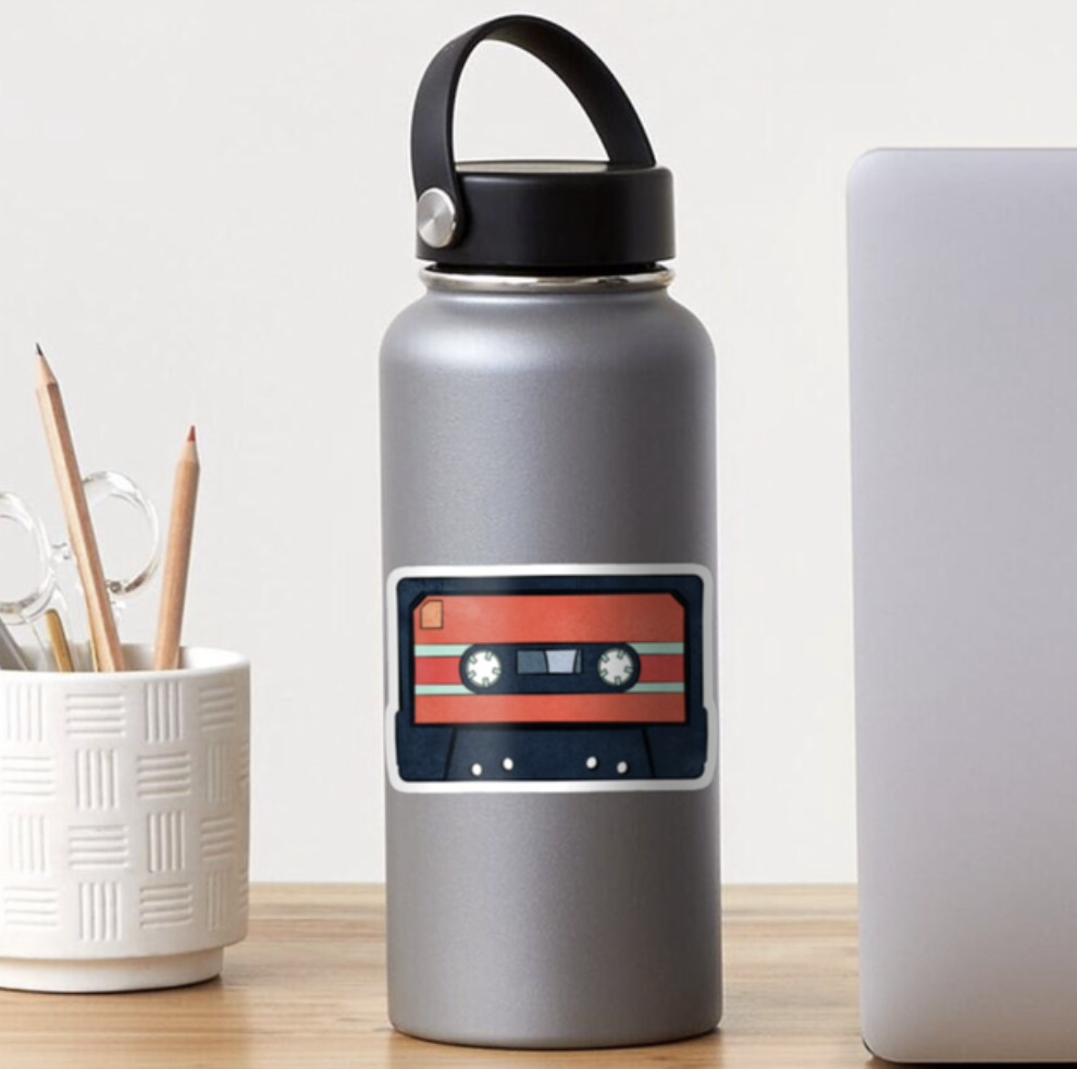Cassette Tape Sticker – red