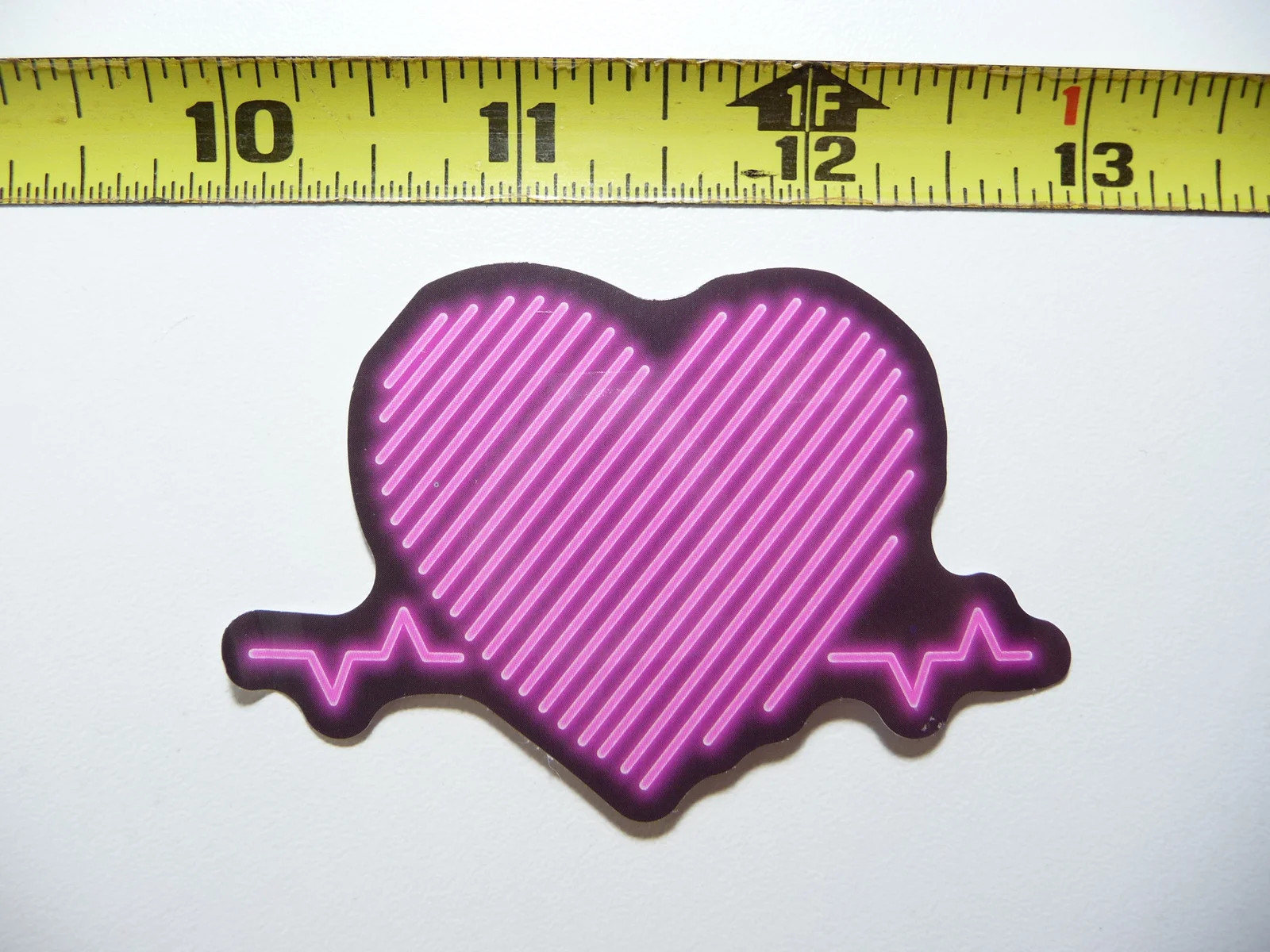 NEON SMALL STICKER DECAL HEART HEARTBEAT EKG LAPTOP FUNNY DECORATION