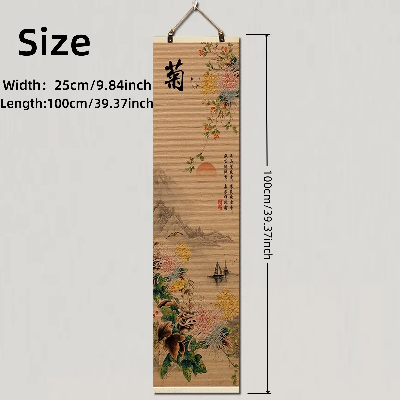 Chinese Traditional Bamboo Scroll Wall Art Orient Home Decor & Cultural Gift