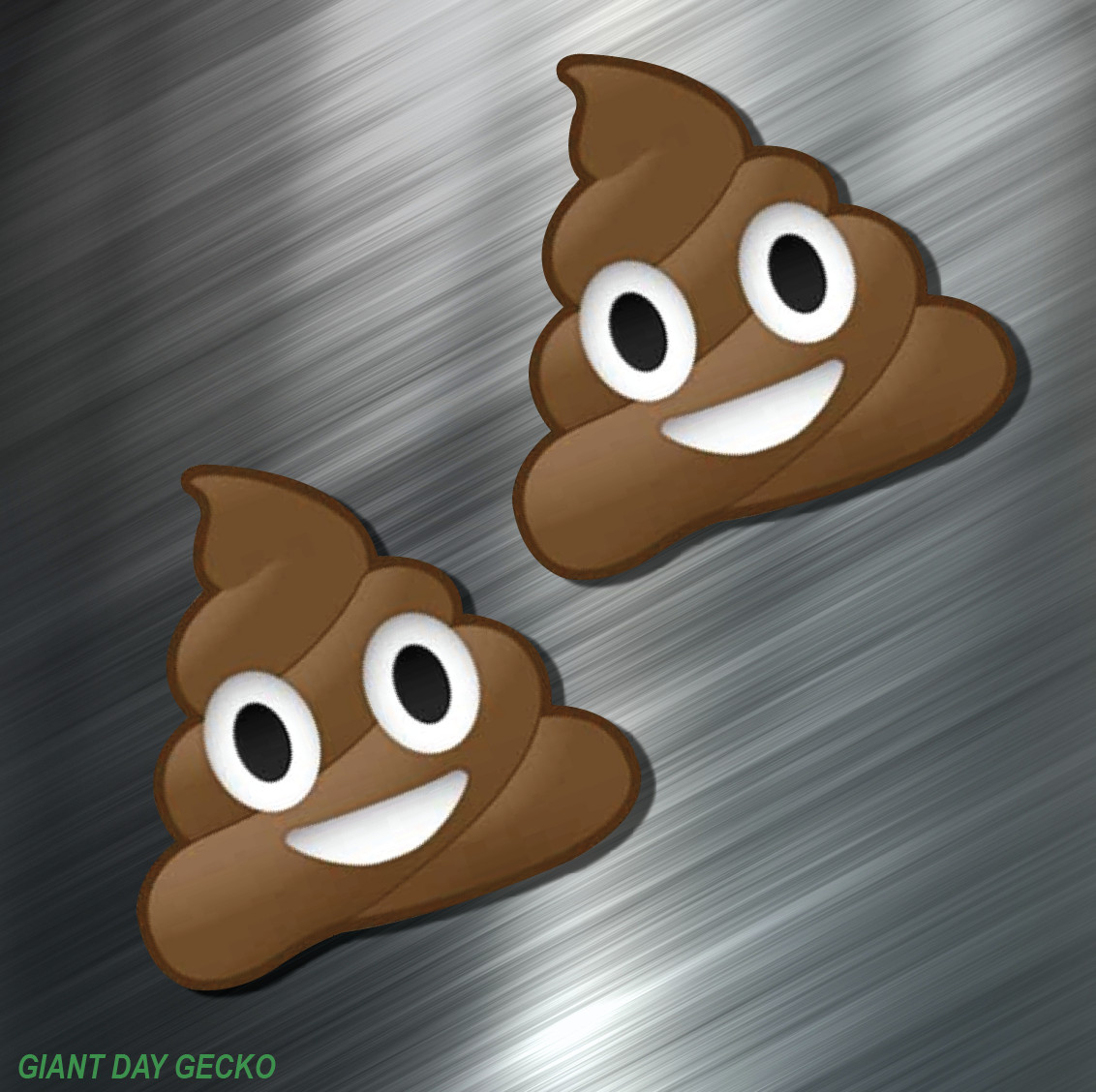 (2) TWO POOP EMOJI Vinyl Decal Sticker For Car Laptop Skateboard NEW Cute!