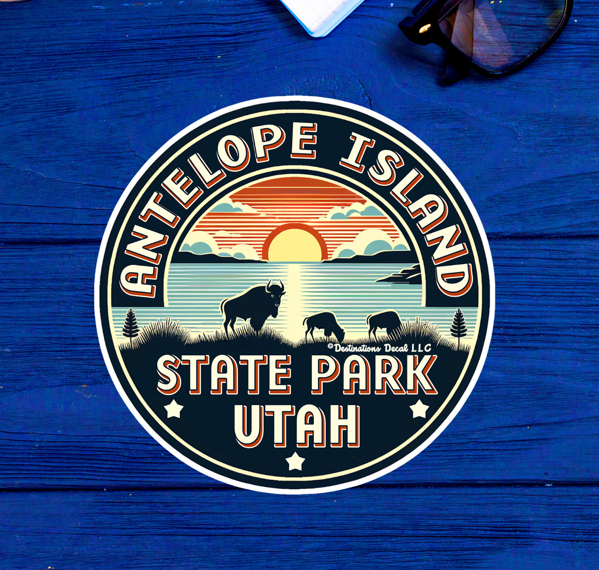 Antelope Island State Park Sticker 3" or 3.5" Utah Decal Indoor Outdoor UT