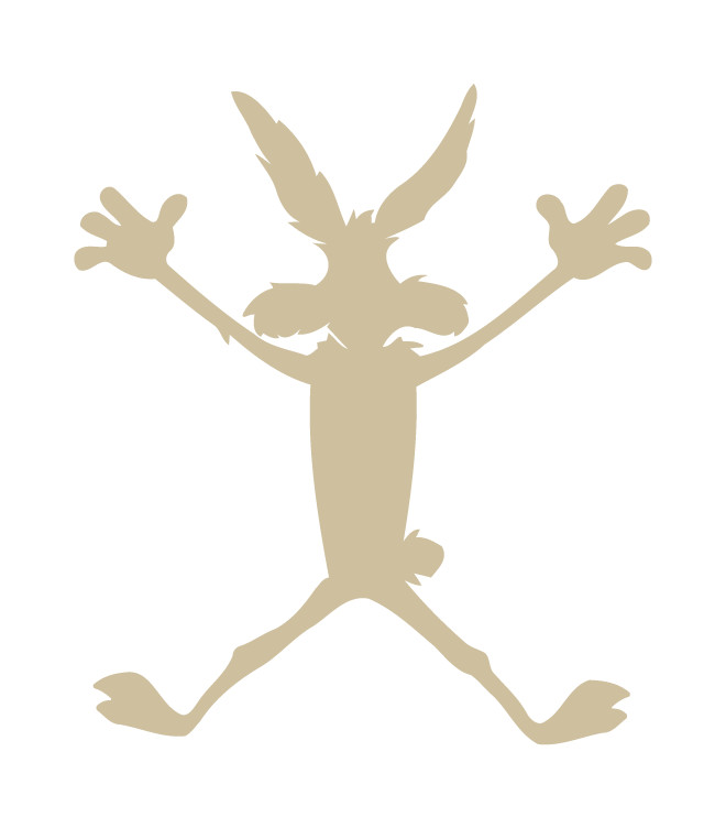 Wilie E Coyote Splat Car Dent Decal Die Cut Vinyl Made in USA