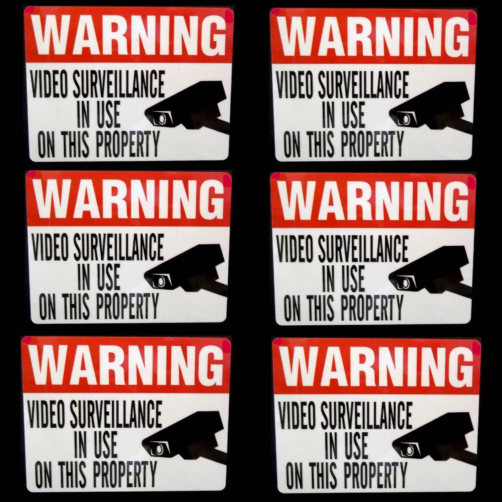 LOT VIDEO SURVEILLANCE SECURITY CAMERA WARNING STICKERS