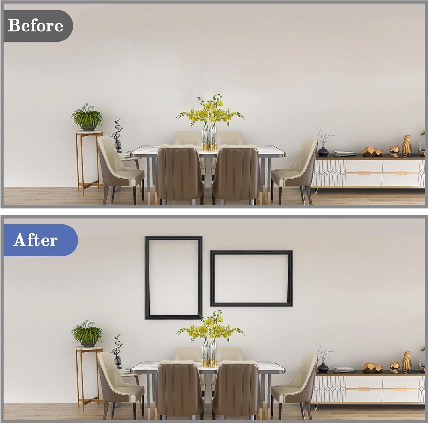 Elegant 20 Ft Black Wall Molding Trim – Perfect for Mirrors & Window Frames